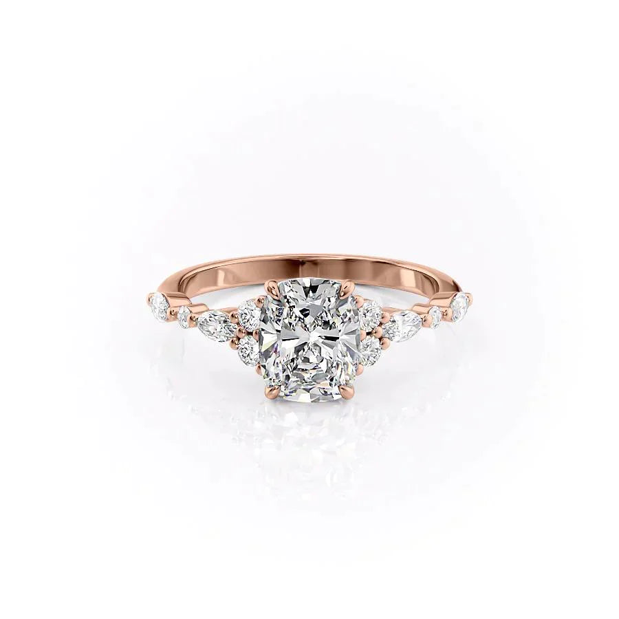 The Kristen Set With A 2 Carat Elongated Cushion Lab Diamond