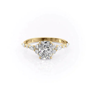 The Kristen Set With A 2.5 Carat Elongated Cushion Lab Diamond