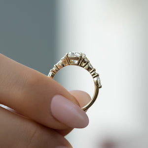 The Kristen Set With A Elongated Cushion Lab Diamond
