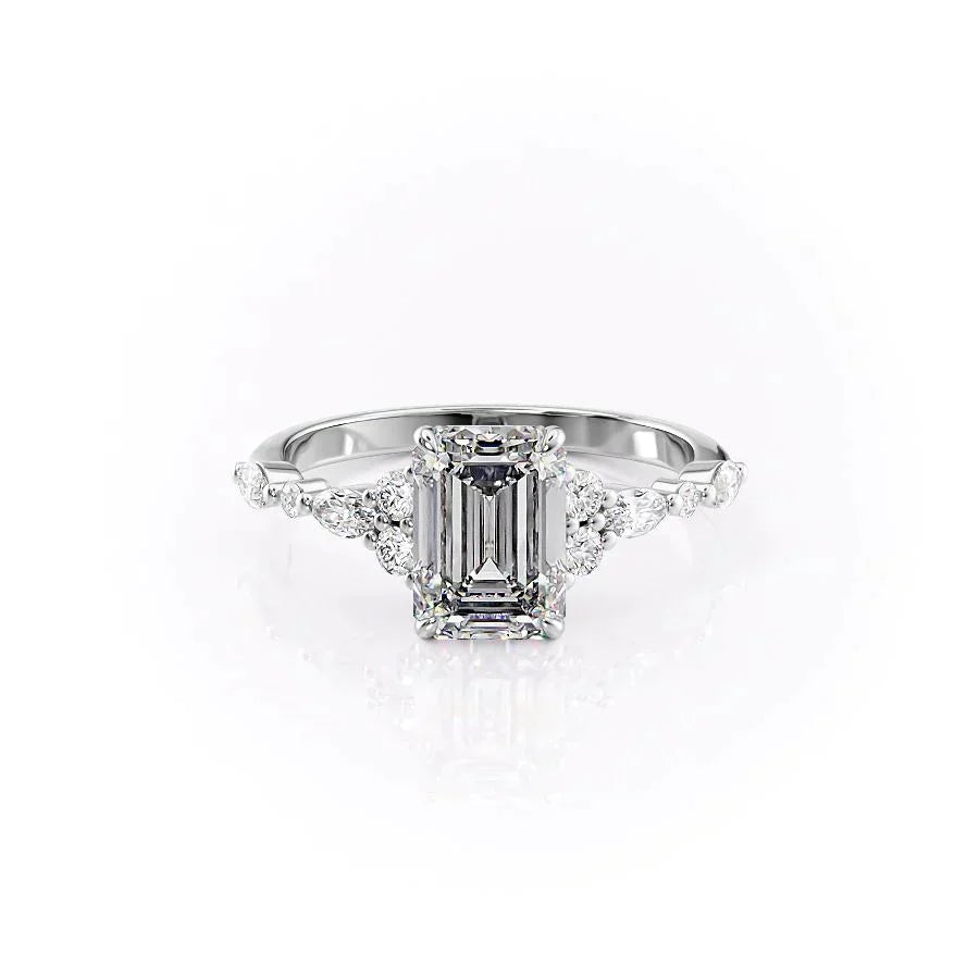 The Kristen Set With A 1.5 Carat Emerald Lab Diamond