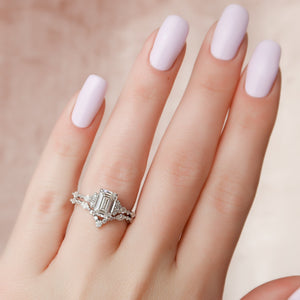 The Kristen Set With A 1 Carat Emerald Lab Diamond