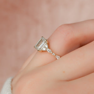 The Kristen Set With A 2 Carat Emerald Lab Diamond