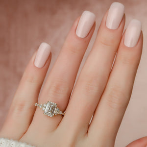The Kristen Set With A Emerald Lab Diamond