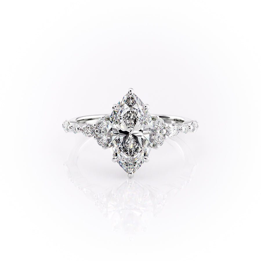 The Kristen Set With A 1.5 Carat Marquise Lab Diamond