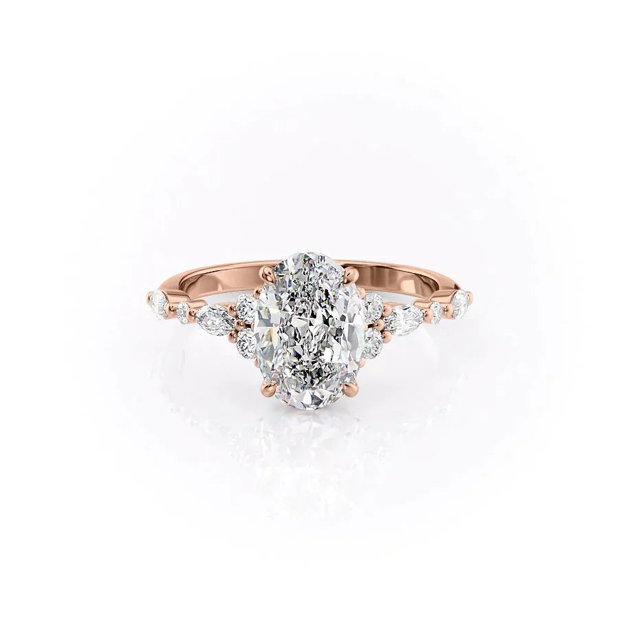 The Kristen Set With A 1 Carat Oval Lab Diamond