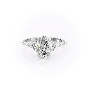 The Kristen Set With A 1.5 Carat Oval Lab Diamond