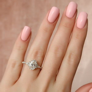 The Kristen Set With A 1.5 Carat Oval Lab Diamond