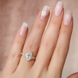 The Kristen Set With A 1.5 Carat Oval Lab Diamond