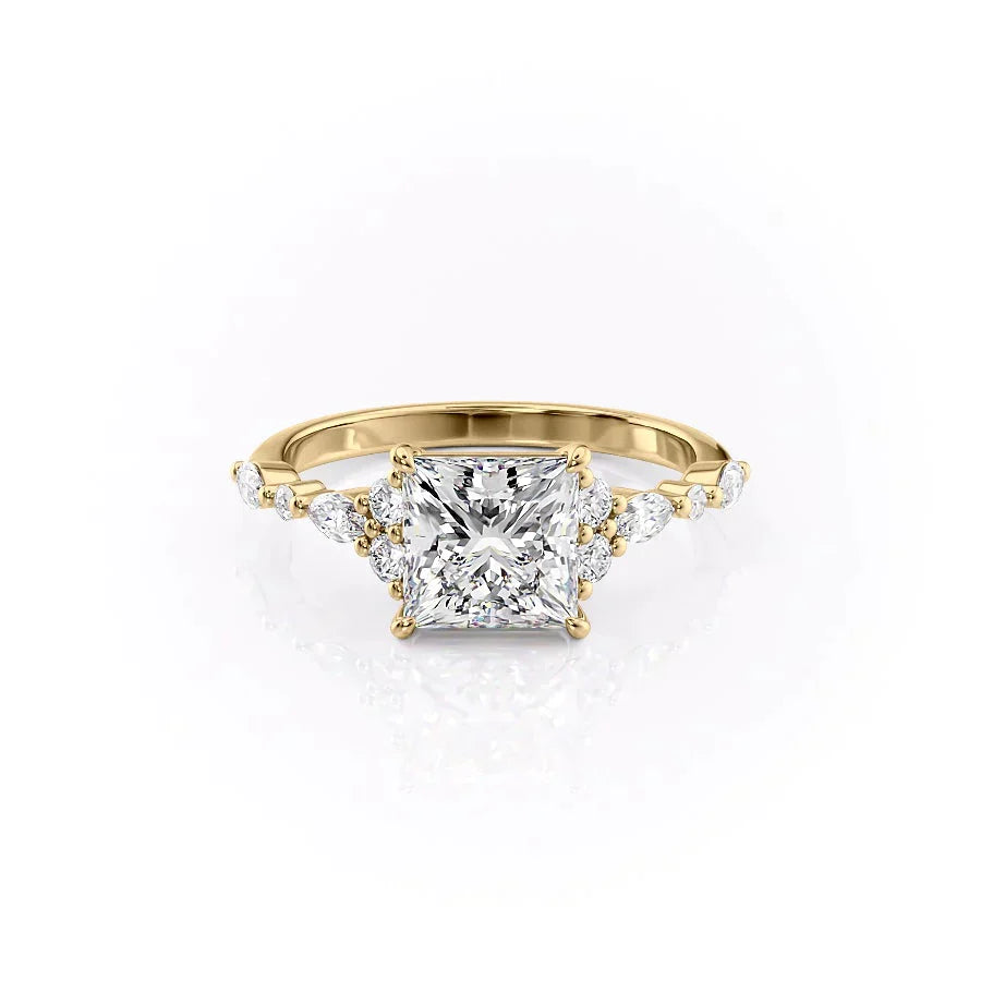 The Kristen Set With A 2.5 Carat Princess Lab Diamond