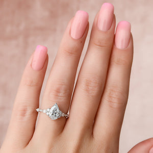 The Kristen Set With A 2 Carat Pear Lab Diamond
