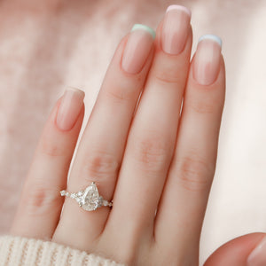 The Kristen Set With A 1.5 Carat Pear Lab Diamond