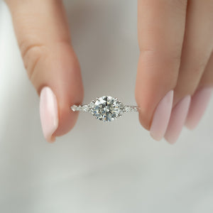 The Kristen Set With A 3 Carat Round Lab Diamond