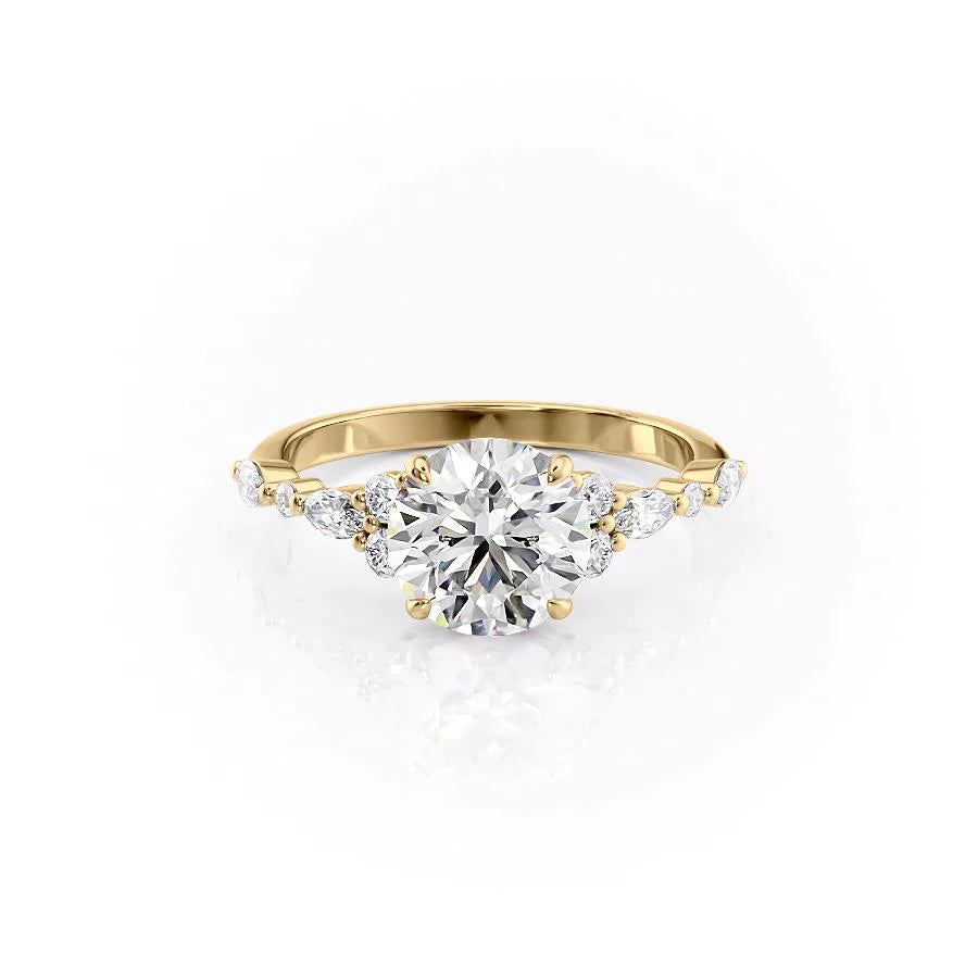 The Kristen Set With A 2.5 Carat Round Lab Diamond
