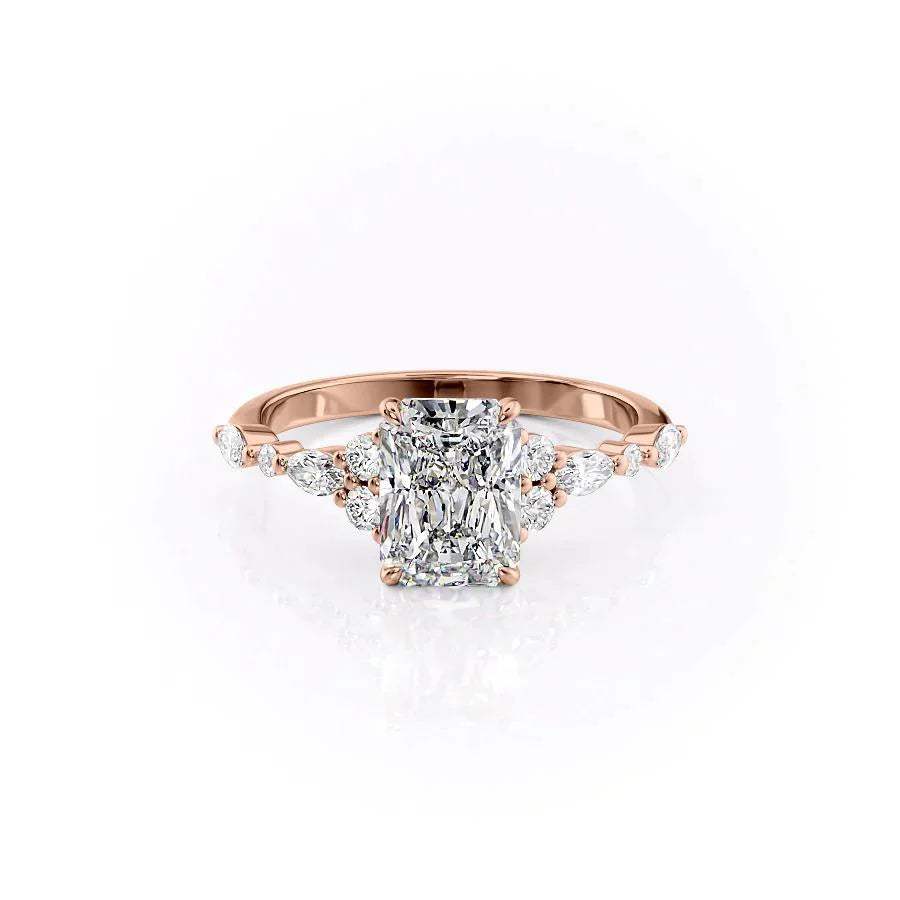 The Kristen Set With A 1.5 Carat Radiant Lab Diamond