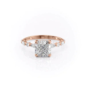The Lindsey Set With A 4 Carat Cushion Moissanite