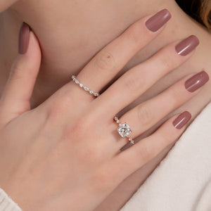 The Lindsey Set With A 1 Carat Cushion Lab Diamond