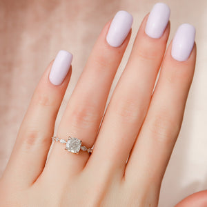 The Lindsey Set With A 1 Carat Cushion Lab Diamond