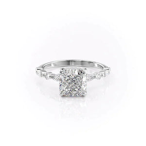 The Lindsey Set With A 2.5 Carat Cushion Lab Diamond