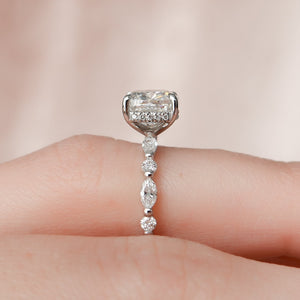 The Lindsey Set With A 1.5 Carat Cushion Lab Diamond