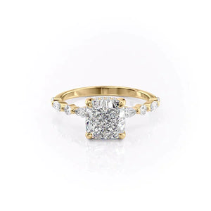 The Lindsey Set With A 3 Carat Cushion Moissanite