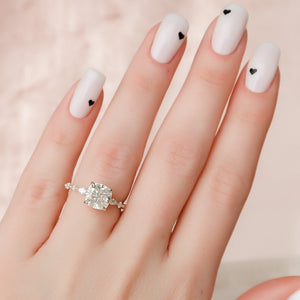 The Lindsey Set With A 1.5 Carat Cushion Lab Diamond
