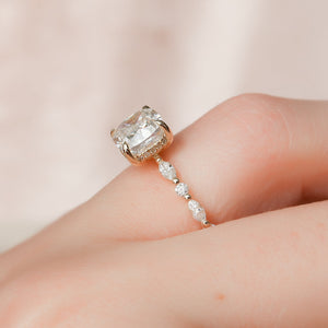 The Lindsey Set With A 1.5 Carat Cushion Lab Diamond