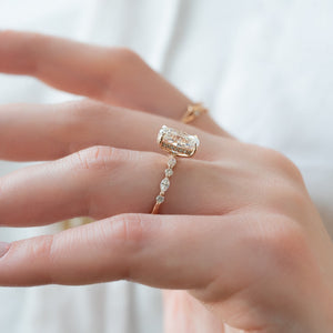 The Lindsey Set With A 4 Carat Elongated Cushion Moissanite