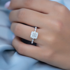 The Lindsey Set With A 2 Carat Elongated Cushion Lab Diamond