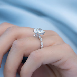 The Lindsey Set With A 2 Carat Elongated Cushion Lab Diamond