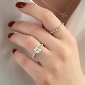 The Lindsey Set With A 2 Carat Elongated Cushion Lab Diamond