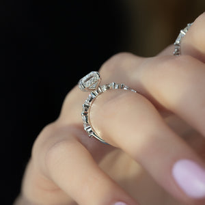 The Lindsey Set With A 2 Carat Elongated Cushion Lab Diamond
