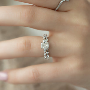 The Lindsey Set With A 2 Carat Elongated Cushion Lab Diamond
