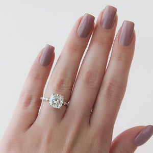 The Lindsey Set With A 2 Carat Elongated Cushion Lab Diamond