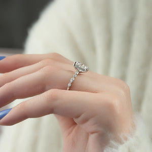 The Lindsey Set With A 2 Carat Elongated Cushion Lab Diamond