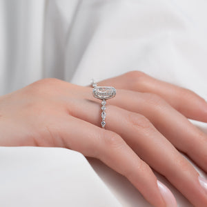 The Lindsey Set With A 2 Carat Elongated Cushion Lab Diamond