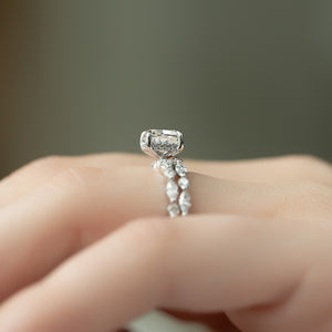 The Lindsey Set With A 2 Carat Elongated Cushion Lab Diamond