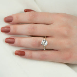 The Lindsey Set With A 3 Carat Elongated Cushion Moissanite