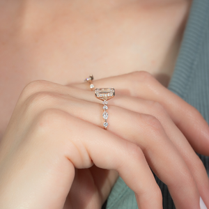 The Lindsey Set With A 2 Carat Emerald Lab Diamond
