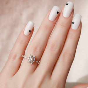 The Lindsey Set With A 2 Carat Emerald Lab Diamond