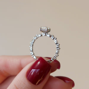 The Lindsey Set With A 1 Carat Emerald Lab Diamond
