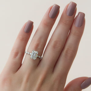 The Lindsey Set With A 1 Carat Emerald Lab Diamond