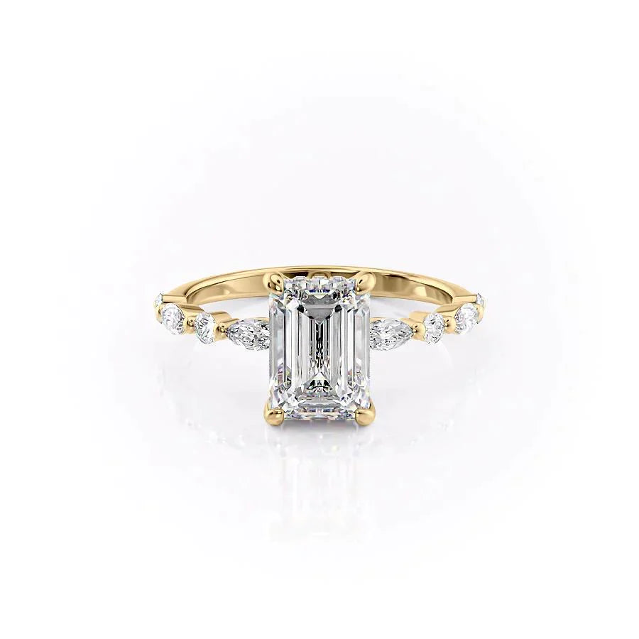 The Lindsey Set With A 2 Carat Emerald Moissanite