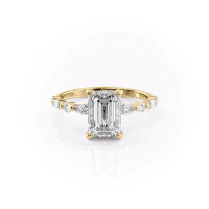 The Lindsey Set With A 2 Carat Emerald Moissanite