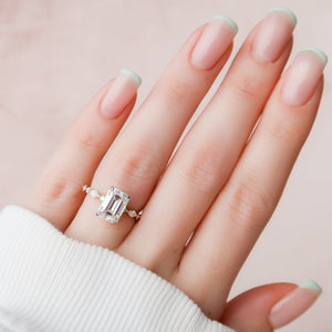 The Lindsey Set With A 2 Carat Emerald Moissanite