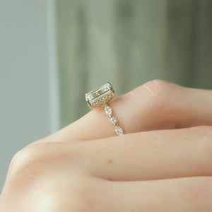 The Lindsey Set With A 2 Carat Emerald Moissanite