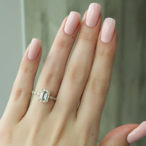 The Lindsey Set With A 2 Carat Emerald Moissanite