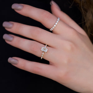 The Lindsey Set With A 2 Carat Emerald Moissanite