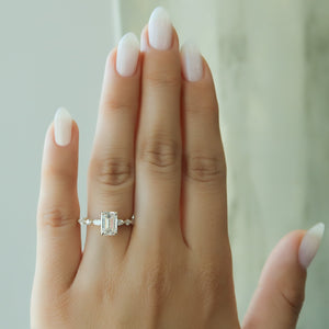 The Lindsey Set With A 2 Carat Emerald Moissanite