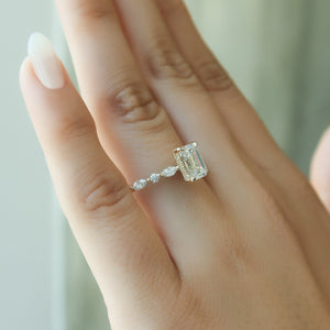 The Lindsey Set With A 2 Carat Emerald Moissanite