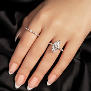 The Lindsey Set With A 4 Carat Marquise Moissanite